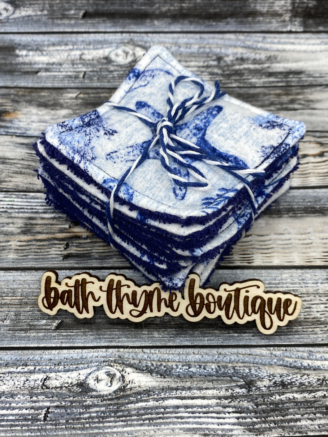 Blue Ocean Life on Navy Make-Up Remover Pads