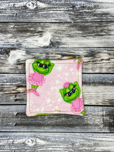 Frog Ballerina on Green Flannel Make-Up Remover Pads