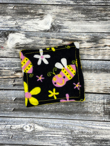 Black Pink Bees on Yellow Make-Up Remover Pads