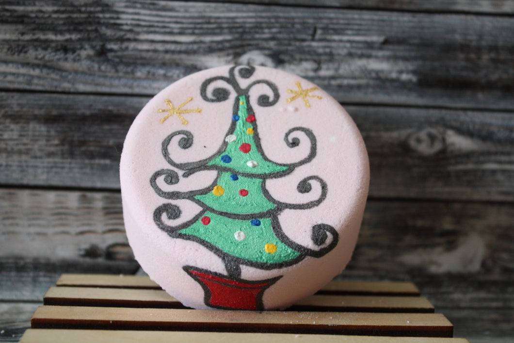 Pink Champagne Whimsical Christmas Tree Shower Bomb