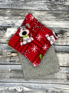 Red Christmas Dog w/ Grey Make-up Remover Pads