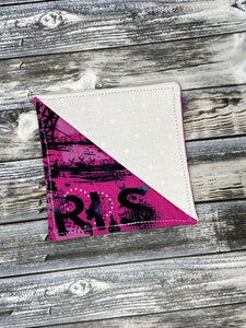 White Stars w/ Neon Pink Paris Corner Book Mark